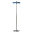 Bert Frank Revolve Stem Floor Lamp Satin Nickel Blue