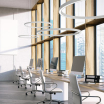 Panzeri Brooklyn Round Suspension LED Lifestyle Workspace