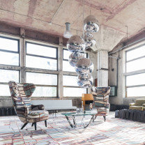 Chrome Tom Dixon Melt LED Pendant in Situ