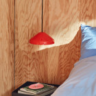 HAY Pao Steel Pendant Red Beside Bed