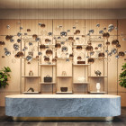 Lodes Random Solo LED Pendant Cluster in Hotel Lobby