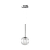 Astro Tacoma Pendant Polished Chrome Tacoma Ribbed Clear