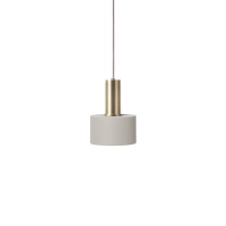Ferm Living Collect Low Socket Pendant Disc Brass Grey