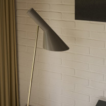 Louis Poulsen AJ Floor Lamp Grey/ Brass Closeup
