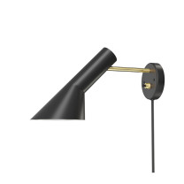 AJ Wall Lamp Black/ Brass Cable & Plug