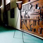 Northern Oslo Wood Floor Lamp in Garage