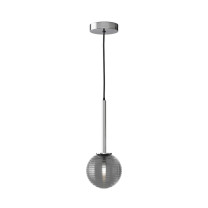 Astro Tacoma Pendant Polished Chrome Tacoma Ribbed Smoke