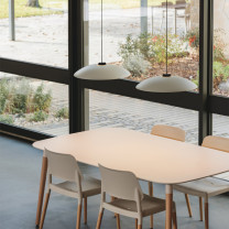 Medium White Santa & Cole HeadHat Plate LED Pendants