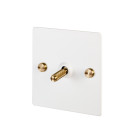 Buster + Punch 1G Toggle Switch White/Brass