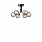 Nuura Apiales 6 Ceiling Light Satin Black/Smoked Optic Glass