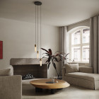 Brass Tala Basalt Triple Pendant in Living Room