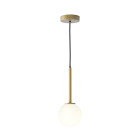 Astro Tacoma Pendant Antique Brass Tacoma Ribbed White