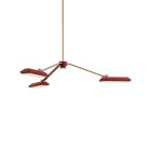 Bert Frank Rinato LED Chandelier 3 Brushed Brass Red