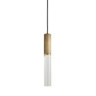 J. Adams Flume 50 Pendant Antique Brass - Clear Glass