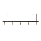 RUBN Long John LED Pendant with Uplight 5 Spot Black Brass