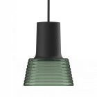 Zero Compose Pendant with Glass Shade Black Green