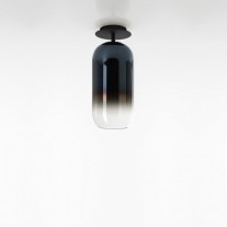 Artemide Gople Mini Ceiling Light Blue Sapphire Shade / Black Base