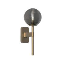 Astro Tacoma Single Globe Wall Light Antique Brass Tacoma Ribbed Smoke
