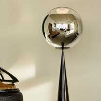 Silver Tom Dixon Mirror Ball Fat Cone LED Floor Lamp
