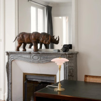 Louis Poulsen PH 2/1 Pale Rose Brass Table Lamp base