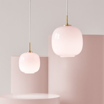 Louis Poulsen VL 45 Radiohus Pale Rose Pendant both sizes