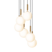 Nuura Miira 6 Large Suspension - Brass, Opal Glass