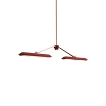 Bert Frank Rinato LED Linear Chandelier 2 Brushed Brass Red