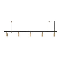 RUBN Long John LED Pendant with Uplight 5 Spot Black Brass