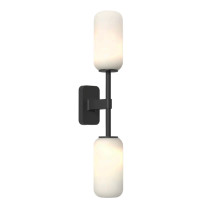 Astro Tacoma Twin Reed Wall Light Matt Black Reed White