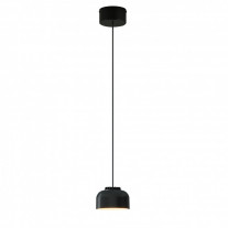 Santa & Cole HeadHat Bowl LED Pendant Small Black with Black Surface Canopy