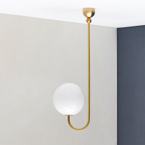 Michael Anastassiades Single Angle Pendant Brass In Situ