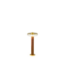 Panzeri Venexia LED Floor Lamp 45 Wood Matt Brass