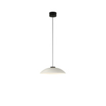 Santa & Cole HeadHat Plate LED Pendant - Small, White, Black Surface Canopy