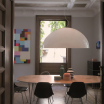 Oluce Sonora Opal Pendant Lifestyle Dining Room