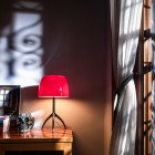 Cherry Red / Black Chrome Foscarini Lumiere Table Lamp