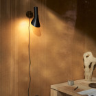 AJ Wall Lamp Black/ Brass Cable & Plug on Wall