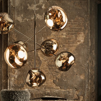 Tom Dixon Melt Large LED Chandelier Gold in Lounge