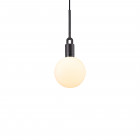 Buster + Punch Forked Glass Globe Pendant Medium Opal Glass Gun Metal