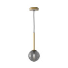 Astro Tacoma Pendant Antique Brass Tacoma Ribbed Smoke