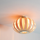 Tom Raffield Urchin Ceiling Light Ash on Ceiling