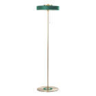 Bert Frank Revolve Stem Floor Lamp Brushed Brass Green