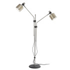 Bert Frank Riddle Double Floor Lamp Satin Nickel