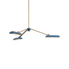 Bert Frank Rinato LED Chandelier 3 Brushed Brass Blue