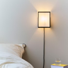 HAY Ava Square Wall Lamp Beside Bed