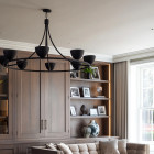 Porta Romana Compton Chandelier Black in Living Room
