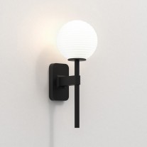 Astro Tacoma Single Wall Light Matt Black Ribbed Glass Shade