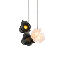Bocci 100 Series LED Random Multiple Pendant 3 Grey with Clear