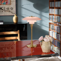 PH 3/2 Pale Rose Table Lamp on desk