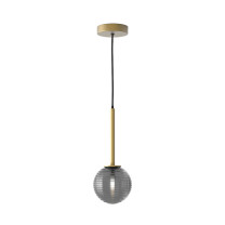 Astro Tacoma Pendant Antique Brass Tacoma Ribbed Smoke