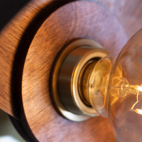 Tom Raffield Verso Wall Light Closeup of Bulb Holder